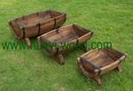 half barrow garden planter boxes